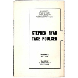 Stephen Ryan - Tage Poulsen. Wystawa, maj 1973. Galeria Pl. Zamkowy 8 Warszawa