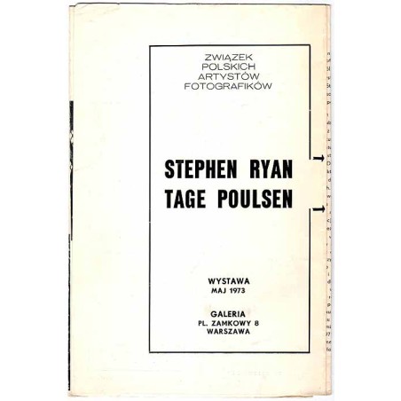 Stephen Ryan - Tage Poulsen. Wystawa, maj 1973. Galeria Pl. Zamkowy 8 Warszawa