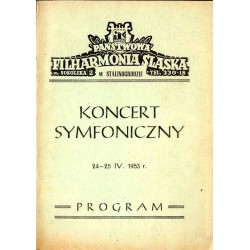 Państwowa Filharmonia Śląska. Program. Koncert Symfoniczny 24-25 IV. 1953 r.