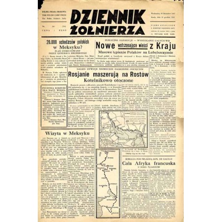 Dziennik Żołnierza. [...] Pismo żołnierzy I. Korpusu Panc.-Motorowego. R.3 (1942). Nr 201 (734) (30 grudnia 1942)
