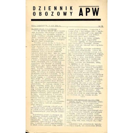 Dziennik Obozowy APW. 1944. Nr 75 (1 maja 1944)