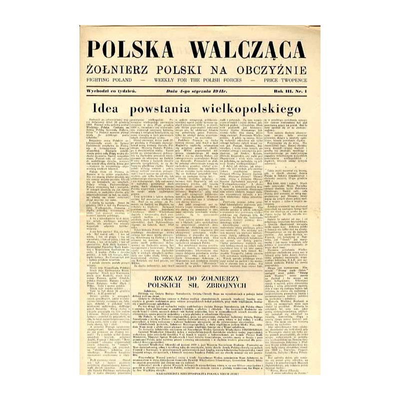 Polska Walcząca - Żołnierz polski na obczyźnie. Fighting Poland. Weekly for the Polish Forces. R.3 (1941). Nr 1 (4 stycznia 1941