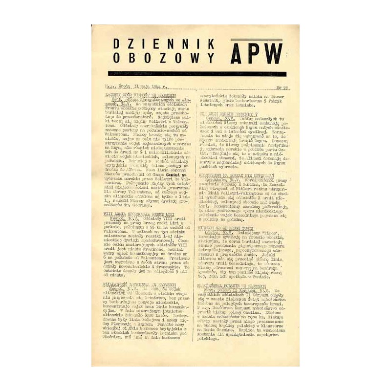 Dziennik Obozowy APW. 1944. Nr 99 (31 maja 1944)