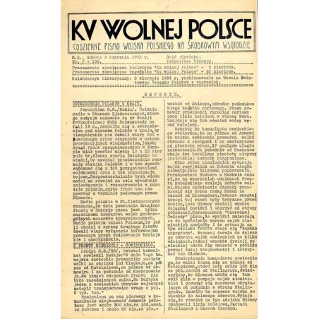 Ku Wolnej Polsce. Tygodnik Wojska Polskiego na Środkowym Wschodzie. Codzienne pismo Wojska Polskiego na Środkowym Wschodzie. 194