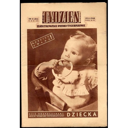 Tydzień. Ilustrowane pismo tygodniowe. R.3 (1948). Nr 8 (84) (29 lutego 1948)