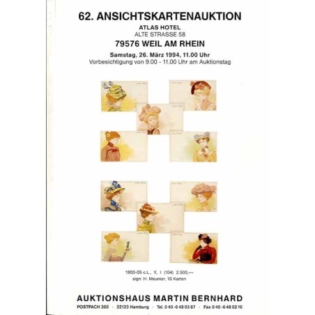 [Martin Bernhard] 62. Ansichtskartenauktion, Atlas Hotel Alte Strasse 58, 79576 Weil am Rhein, Samstag, 26 März 1994