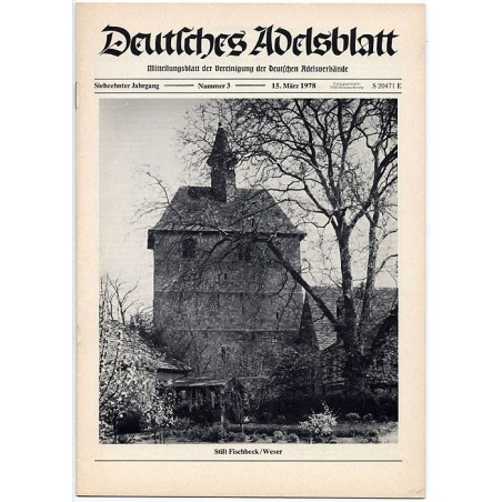 Deutsches Adelsblatt. 17. Jahrgang (1978). Nr 3 (15 III 1978) [Stift Fischbeck / Weser]