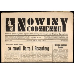 Nowiny Codzienne. Pismo poświęcone sprawom ludu polskiego na Śląsku Opolskim. R.24 (1934). Nr 121 (31 maja 1934)