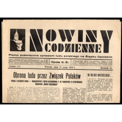 Nowiny Codzienne. Pismo poświęcone sprawom ludu polskiego na Śląsku Opolskim. R.24 (1934). Nr 119 (29 maja 1934)