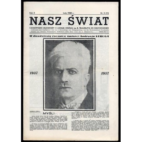 Nasz Świat. Czasopismo młodzieży II Liceum Ogóln. im. R. Traugutta w Częstochowie. R.3 (1958). Nr 3 (11) (Luty 1958)