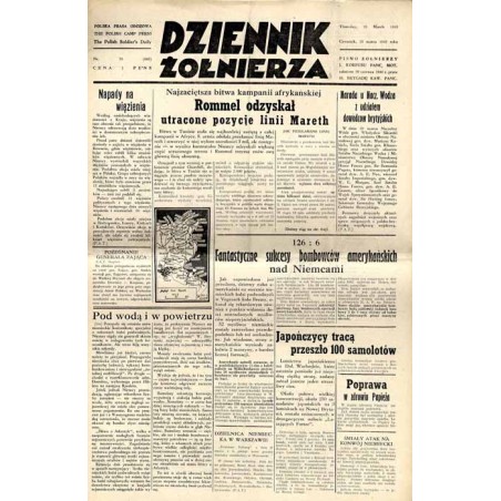 Dziennik Żołnierza. Polska prasa obozowa. Pismo żołnierzy 1. Korpusu Pancerno Mot. R.4 (1943). Nr 70 (805) (25 marca 1943)