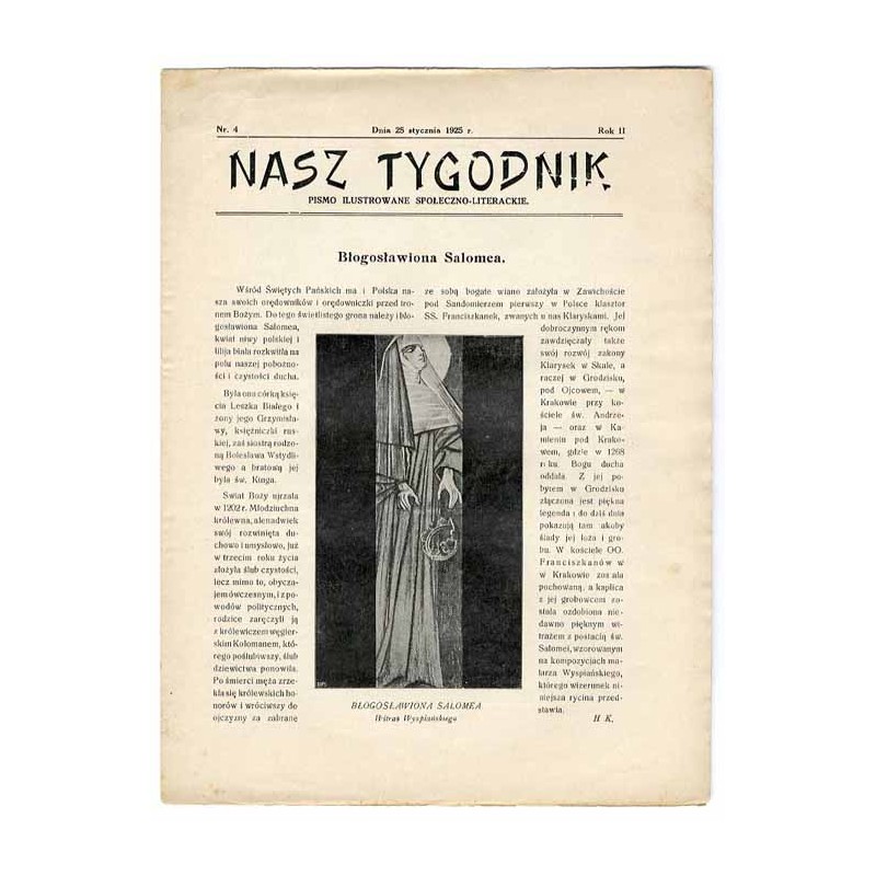 Nasz Tygodnik. Pismo ilustrowane społeczno-literackie. R.2 (1925). Nr 4 (25 stycznia 1925)