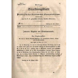 Beilage zu dem Verordnungsblatte für den Dienstbereich des österreichischen Finanzministeriums. Jahrgang 1855.  B.1-2. Nr 1-69