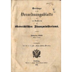 Beilage zu dem Verordnungsblatte für den Dienstbereich des österreichischen Finanzministeriums. Jahrgang 1855.  B.1-2. Nr 1-69