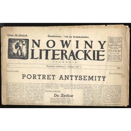 Nowiny Literackie. Tygodnik. R.1 (1947). Nr 6 (27 IV 1947) / Witold Gombrowicz