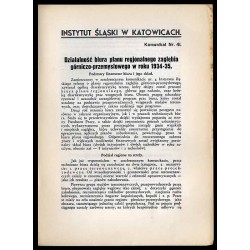 Działalność biura planu regionalnego zagłębia górniczo-przemysłowego w roku 1934-35