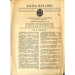 Rada Książki. Warszawa, Koszykowa 6a. Lista Książek Nr 3. Wybór wydawnictw gwiazdkowych