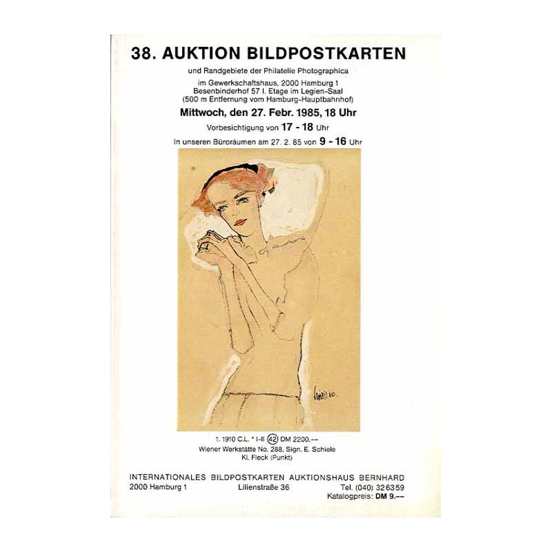 [Martin Bernhard] 38. Auktion Bildpostkarten und Randgebiete der Philatelie Photographica im Gewerkschaftshaus, 2000 Hamburg 1.
