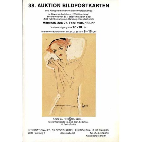 [Martin Bernhard] 38. Auktion Bildpostkarten und Randgebiete der Philatelie Photographica im Gewerkschaftshaus, 2000 Hamburg 1.