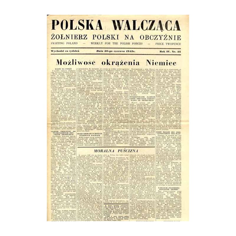 Polska Walcząca - Żołnierz polski na obczyźnie. Fighting Poland. Weekly for the Polish Forces. R.4 (1942). Nr 25 (20 czerwca 194