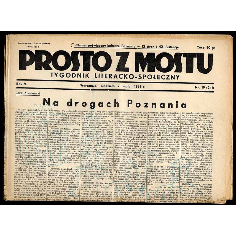 Prosto z Mostu. Tygodnik literacko-artystyczny. R.5 (1939). Nr 19 (241) (7 maja 1939)
