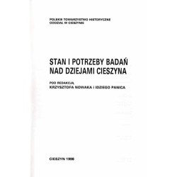 Stan i potrzeby badań nad dziejami Cieszyna