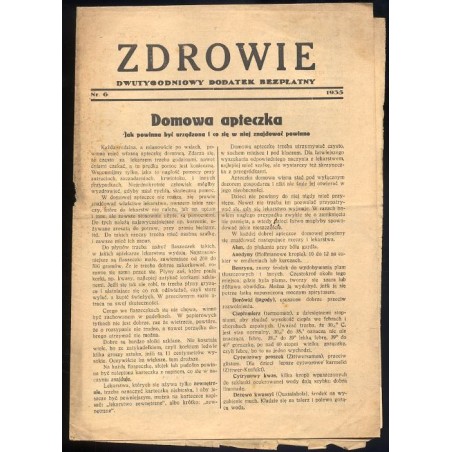 Zdrowie. Dwutygodniowy dodatek bezpłatny. 1935. Nr 6 (1935)