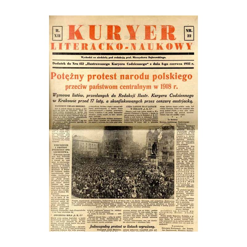 Kuryer Literacko-Naukowy. R.12 (1935). Nr 22 (3 czerwca 1935)