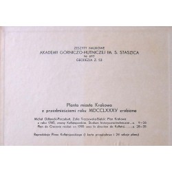 Plan Kołłątajowski miasta Krakowa z roku 1785. Plan miasta Krakowa z przedmieściami roku MDCCLXXXV zrobiona