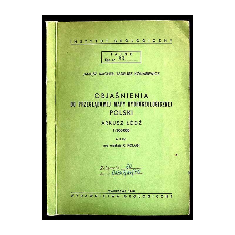 Objaśnienia do przeglądowej mapy hydrogeologicznej Polski. Arkusz Łódź 1:300.000