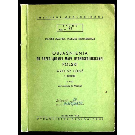 Objaśnienia do przeglądowej mapy hydrogeologicznej Polski. Arkusz Łódź 1:300.000