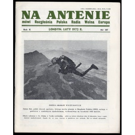 Na Antenie. Mówi Rozgłośnia Polska Radia Wolna Europa. R.10 (1972). Nr 107 (Luty 1972)