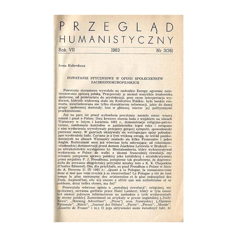 Przegląd Humanistyczny. R.VII (1963) nr 3 (36)