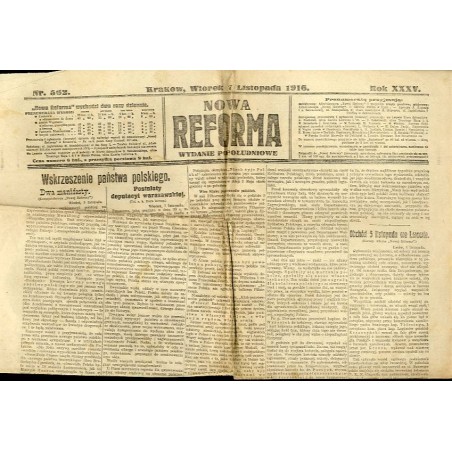 Nowa Reforma. R.35 (1916). Nr 562 (7 listopada 1916). Wydanie popołudniowe