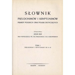 Słownik pseudonimów i kryptonimów pisarzy polskich oraz Polski dotyczących. 3t. (komplet)
