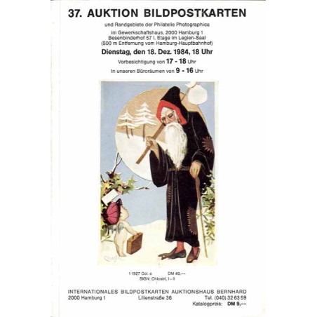 [Martin Bernhard] 37. Auktion Bildpostkarten und Randgebiete der Philatelie Photographica im Gewerkschaftshaus, 2000 Hamburg 1.