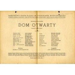 Michał Bałucki. Dom otwarty. Państwowy Teatr Śląski im. Stanisława Wyspiańskiego w Stalinogrodzie