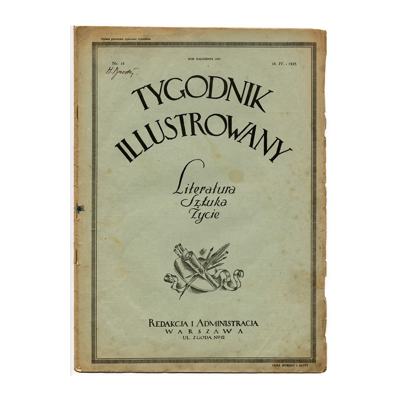 Tygodnik Ilustrowany. R. 66 (1925). Nr 16 (18 kwietnia 1925) / grafika polska / Anzio / Jan Kasprowicz