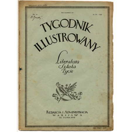 Tygodnik Ilustrowany. R. 66 (1925). Nr 16 (18 kwietnia 1925) / grafika polska / Anzio / Jan Kasprowicz