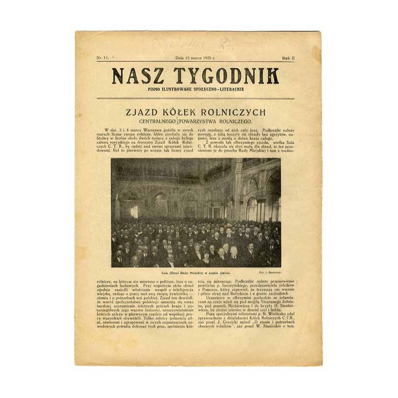 Nasz Tygodnik. Pismo ilustrowane społeczno-literackie. R.2 (1925). Nr 11 (15 marca 1925)