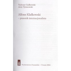 Alfons Klafkowski - prawnik internacjonalista