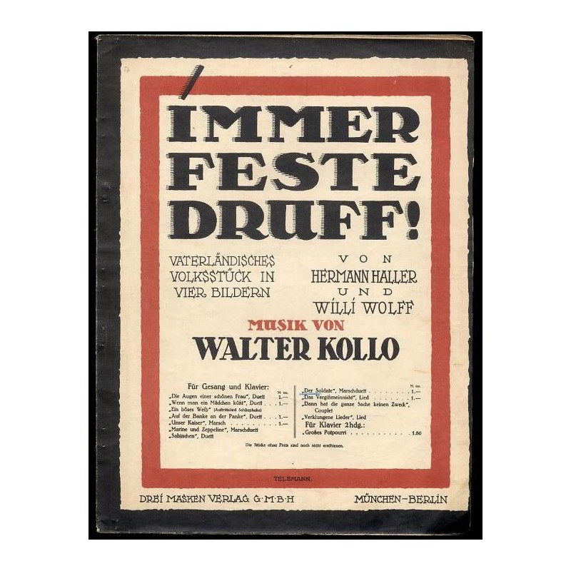 Der Soldate. Marschduett aus "Immer feste druff!" von Hermann Haller und Willi Wolff