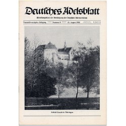 Deutsches Adelsblatt. 24. Jahrgang (1985). Nr 8 (15 VIII 1985) [Schloß Goseck in Thüringen]