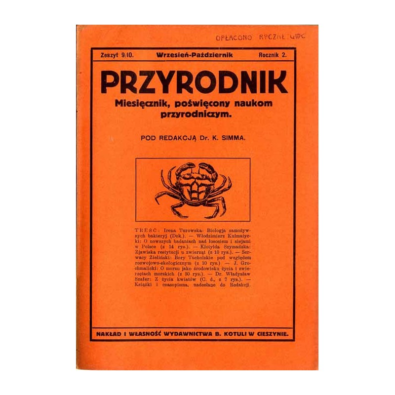 Przyrodnik. Miesięcznik, poświęcony naukom przyrodniczym. R.2 (1925). Z.9/10 (Wrzesień-Październik 1925)