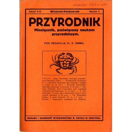 Przyrodnik. Miesięcznik, poświęcony naukom przyrodniczym. R.2 (1925). Z.9/10 (Wrzesień-Październik 1925)