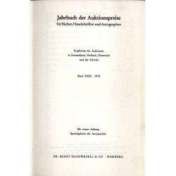 Jahrbuch der Auktionspreise für Bücher, Handschriften und Autographen. Ergebnisse der Auktionen in Deutschland, Holland, Österre