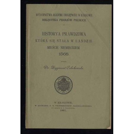 Historya prawdziwa, która się stała w Landzie mieście niemieckiem 1568