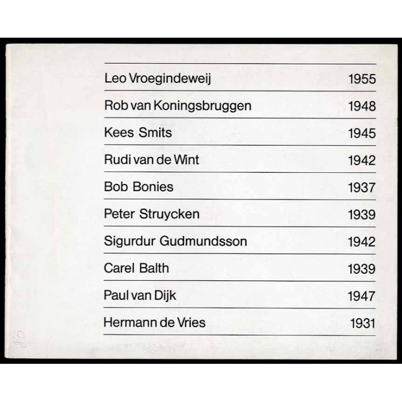 Aktuelle Kunst aus den Niederlanden. Landespavillon Stuttgart, 5. Oktober - 30. Oktober 1980