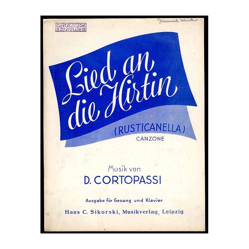Lied an die Hirtin. (Rusticanella.) (Canzone.)