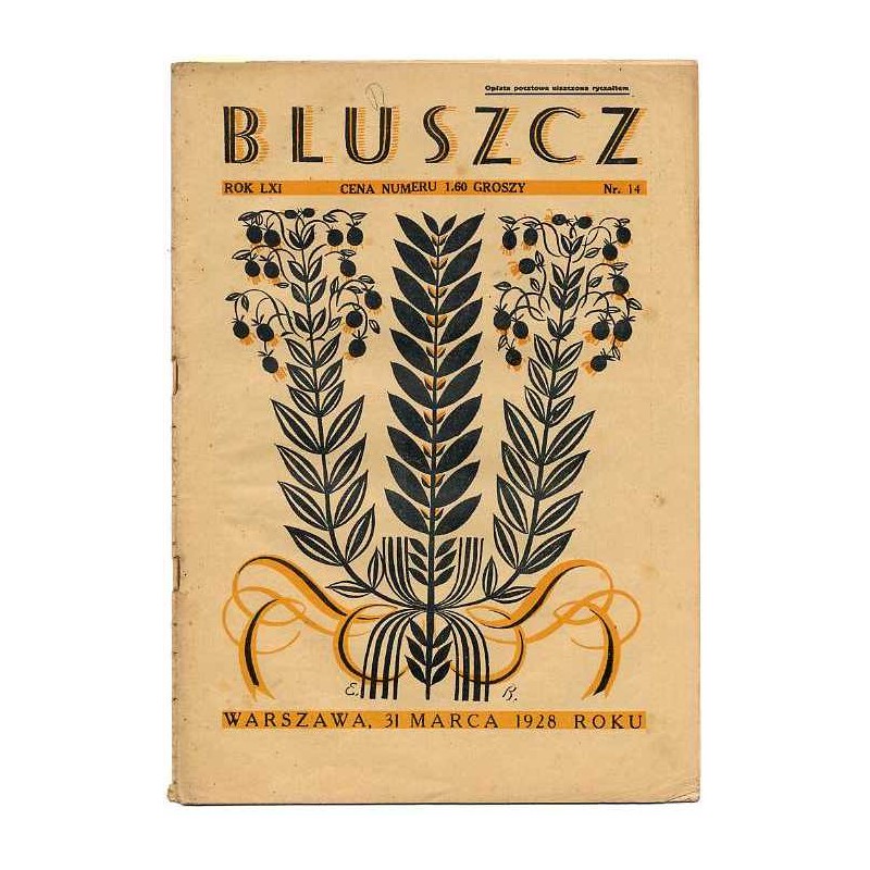 Bluszcz. Społeczno-literacki ilustrowany tygodnik kobiecy. R.61 (1928). Nr 14 (31 marca 1928)